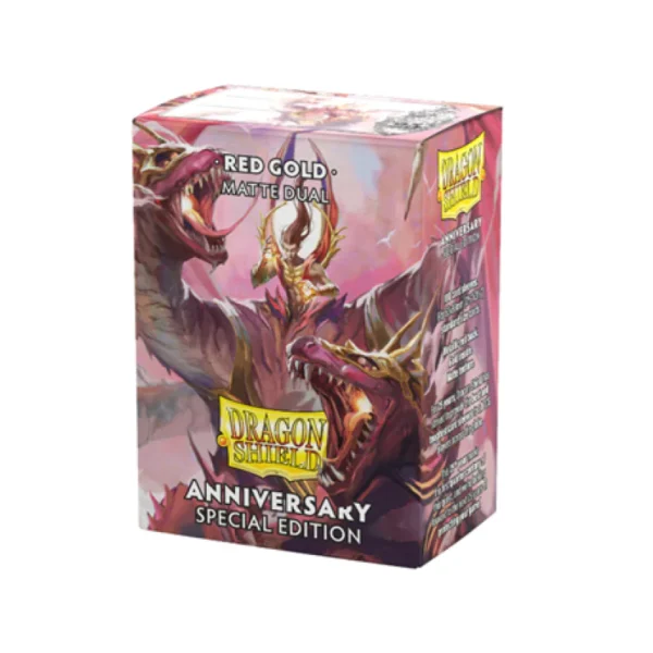 Dragon Shield Pomegranate y Gold 100 Dual Matte Sleeves