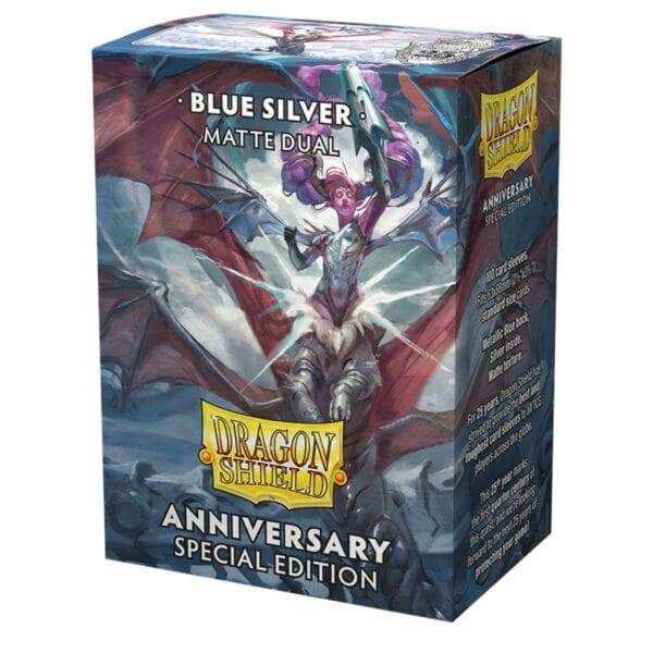 Dragon Shield, Cobalt and Silver 100 Matte Dual Sleeves